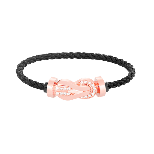 ¡®Lume Jewels¡¯CHANCE LARGE 8 FIGURE BUCKLE HALF DIAMOND BRACELET ROSE GOLD