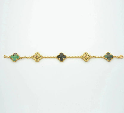 [Lume Jewels]New CLOVER 5 MOTIF GRAY MOP BRACELET COLLECTION