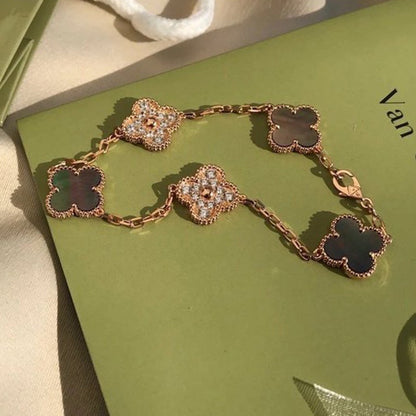 [Lume Jewels]New CLOVER 5 MOTIF GRAY MOP BRACELET COLLECTION