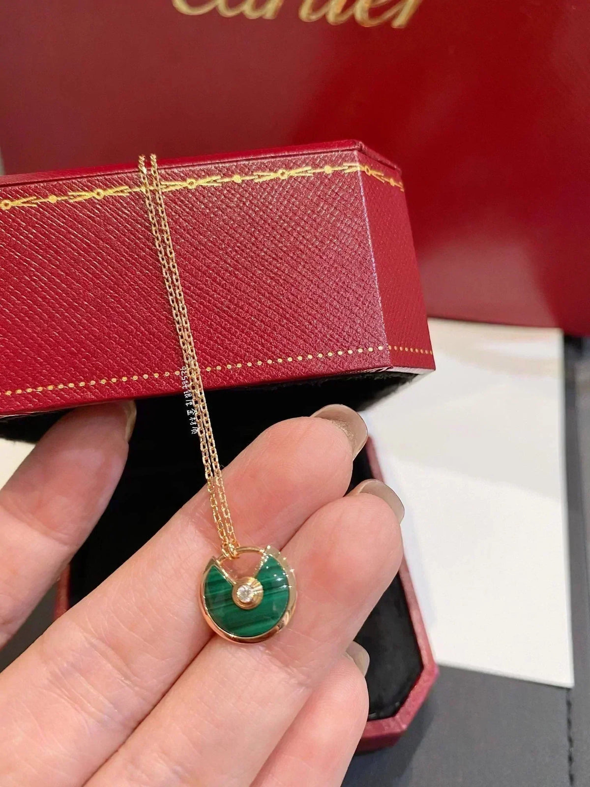 ¡®Lume Jewels¡¯AMULETTE ROSE GOLD MALACHITE NECKLACE
