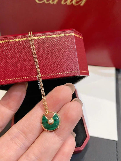 ¡®Lume Jewels¡¯AMULETTE ROSE GOLD MALACHITE NECKLACE