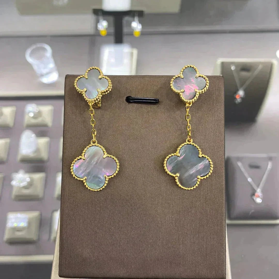 ¡®Lume Jewels¡¯CLOVER 2 MOTIFS  EARRINGS (MULTIPLE CHOICESC