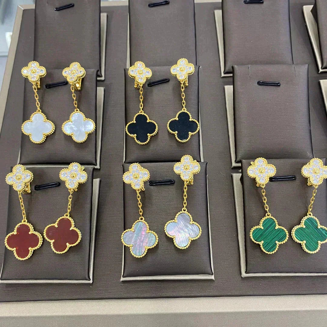 ¡®Lume Jewels¡¯CLOVER  2 MOTIFS  DIAMOND  EARRINGS (MULTIPLE CHOICESç´