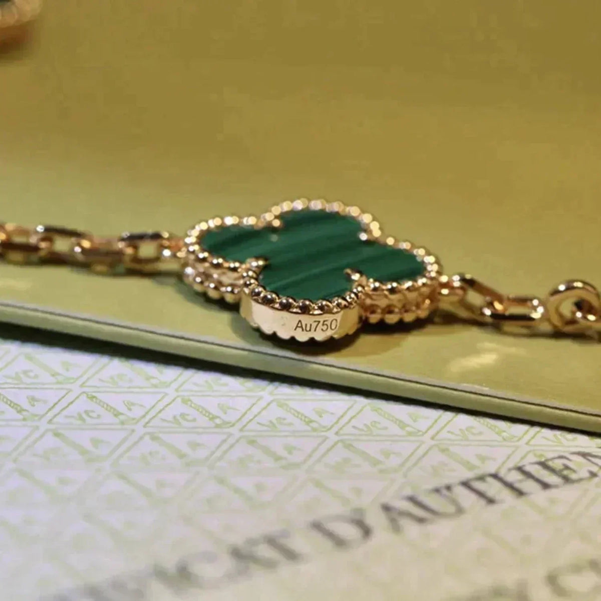[Lume Jewels]New  CLOVER 5 MOTIF MALACHITE BRACELET COLLECTION