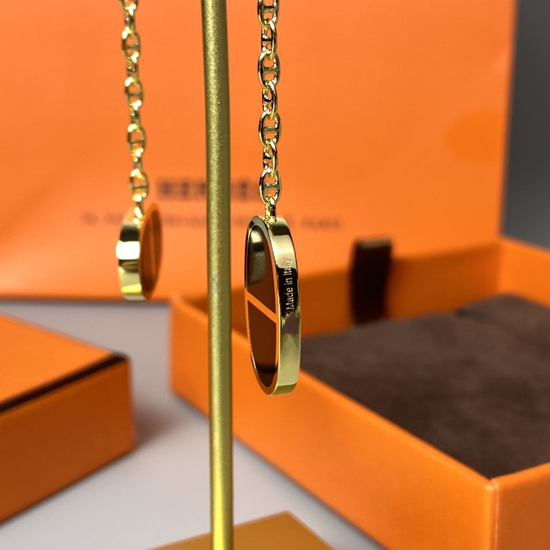 ¡®Lume Jewels¡¯CHAINE VERSO BLACK CERAMIC EARRINGS