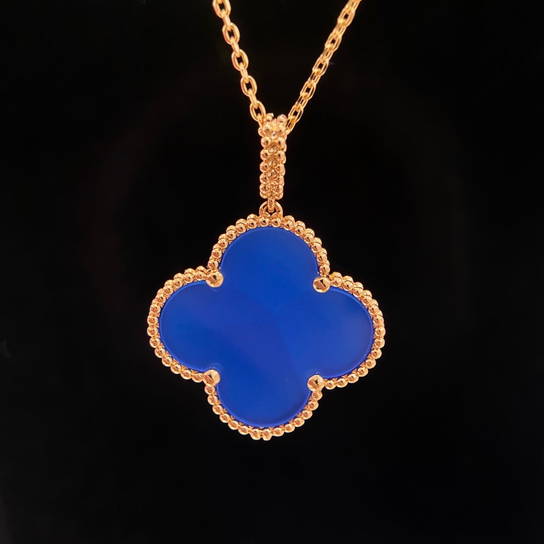 ¡®Lume Jewels¡¯CLOVER 25MM NECKLACE TURQUOISE ROSE GOLD