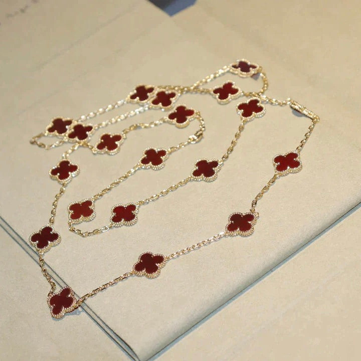 ¡®Lume Jewels¡¯CLOVER 20 MOTIFS CARNELIAN NECKLACE