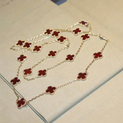 ¡®Lume Jewels¡¯CLOVER 20 MOTIFS CARNELIAN NECKLACE