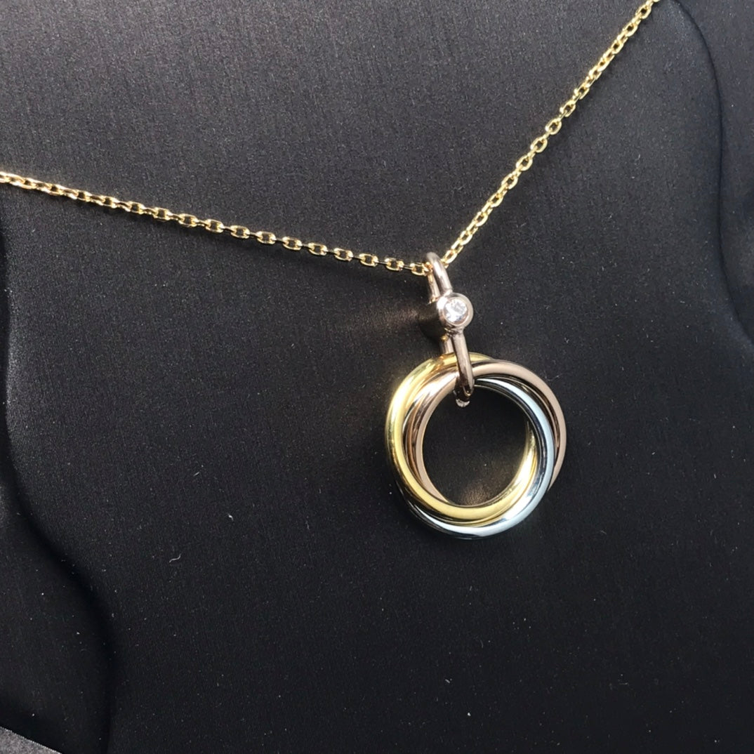 ¡®Lume Jewels¡¯TRINITY SILVER GOLD PINK GOLD NECKLACE