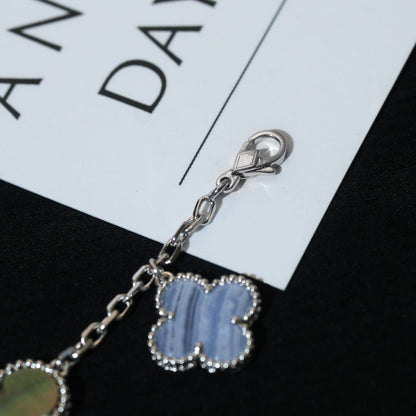 ¡®Lume Jewels¡¯CLOVER BRACELET 5 MOTIFS MOP CHALCEDONY SILVER