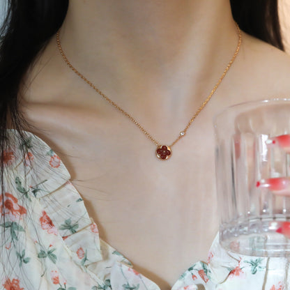 ¡®Lume Jewels¡¯SUN PEDANT PINK GOLD 1 DIAMOND NECKLACE