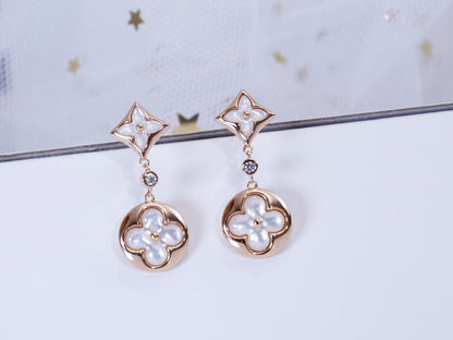 ¡®Lume Jewels¡¯STAR AND SUN PINK GOLD MOP DROP EARRINGS