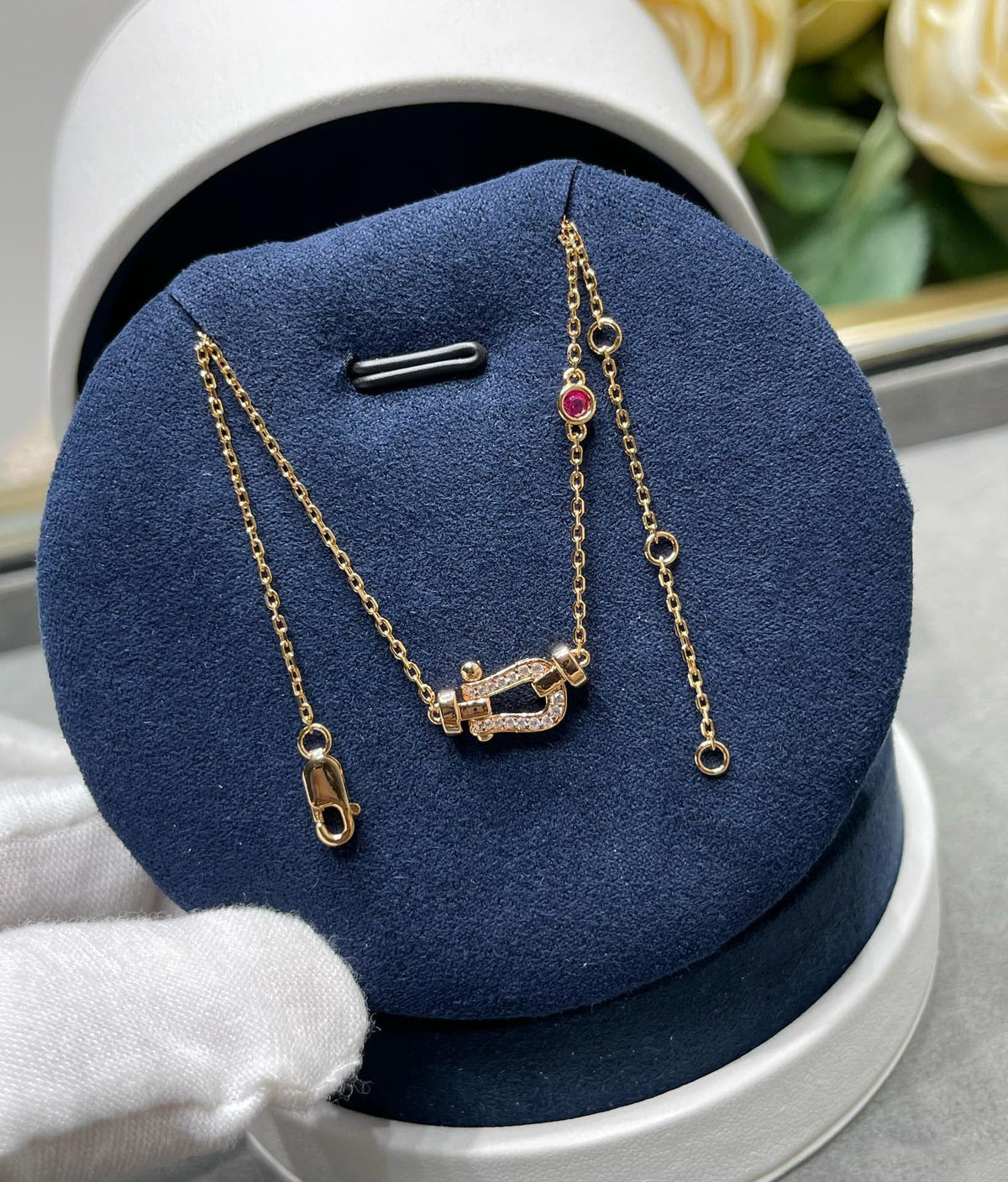 ¡®Lume Jewels¡¯FORCE 10 DIAMOND PINK GOLD NECKLACE