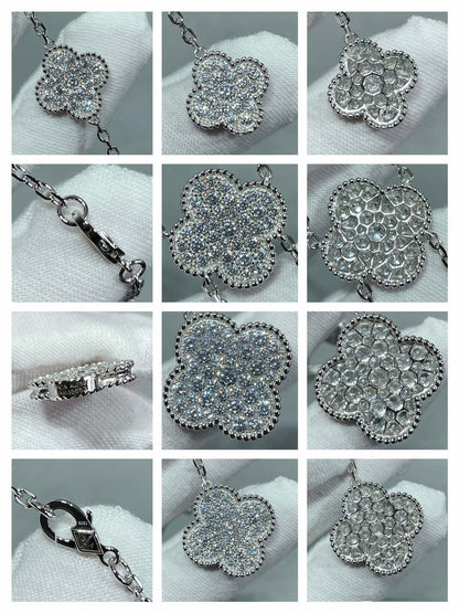 ¡®Lume Jewels¡¯CLOVER 6 MOTIF DIAMOND PAVED NECKLACE