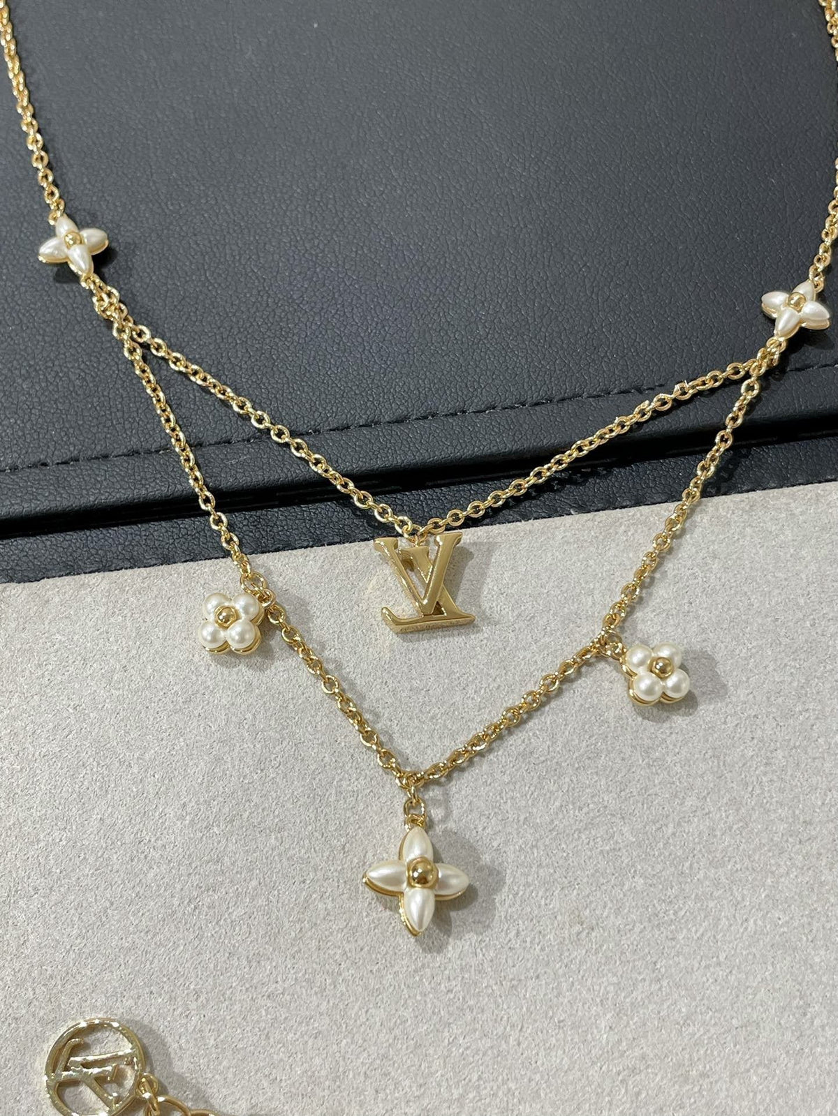 ¡®Lume Jewels¡¯FLOWERGRAM GOLD MOP DOUBLE ROW NECKLACE