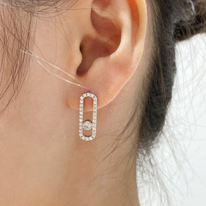 [Lume Jewels]MOVE UNO STUD DIAMOND PAVED EARRINGS
