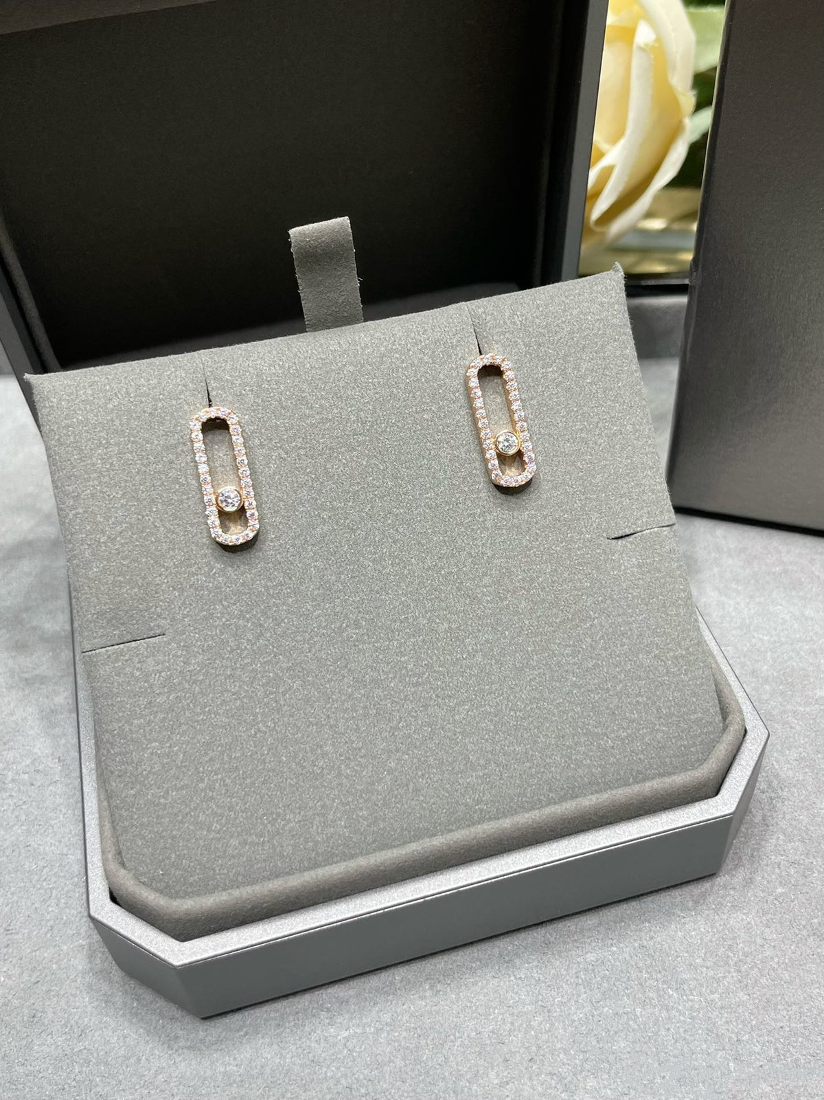 [Lume Jewels]MOVE UNO STUD DIAMOND PAVED EARRINGS