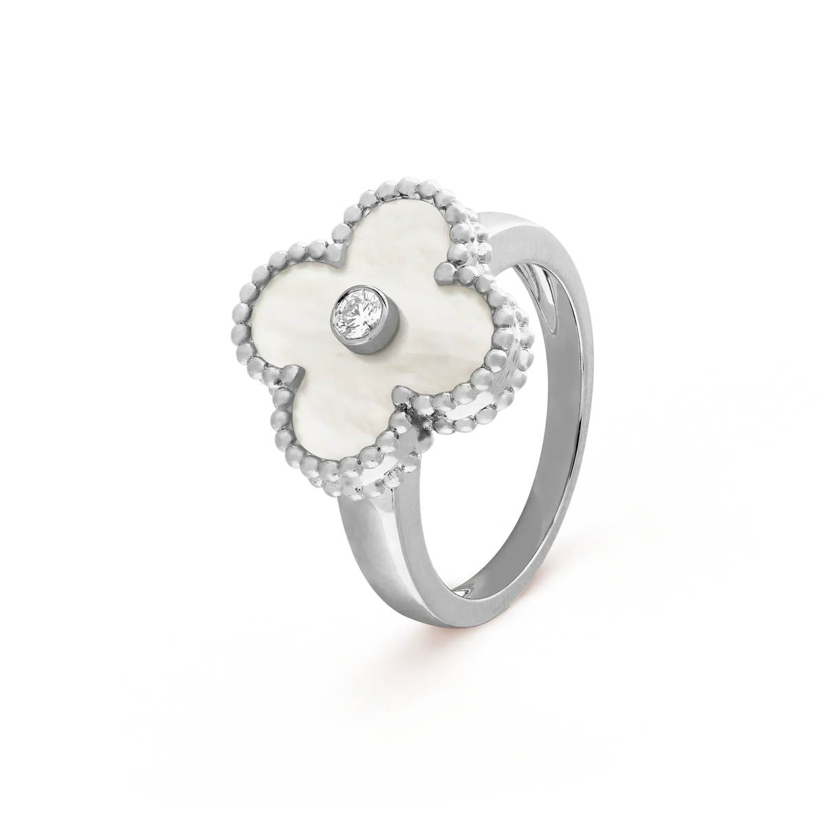¡®Lume Jewels¡¯CLOVER SILVER MOP DIAMOND RING