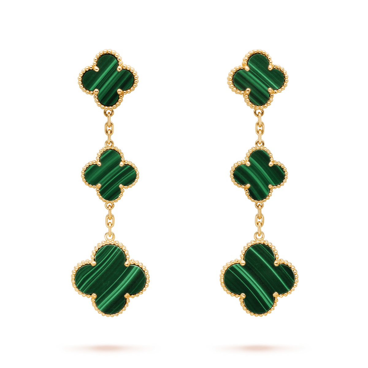 ¡®Lume Jewels¡¯CLOVER MALACHITE 3 MOTIFS GOLD