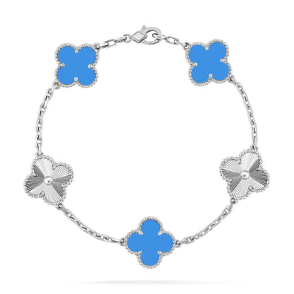 [Lume Jewels]New CLOVER 5 MOTIF BLUE AGATE BRACELET COLLECTION