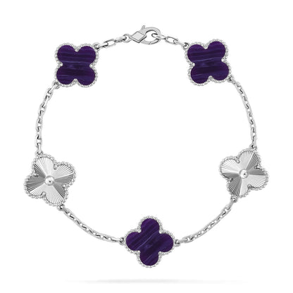 [Lume Jewels]New CLOVER 5 MOTIF PURPLE STRIPES BRACELET COLLECTION