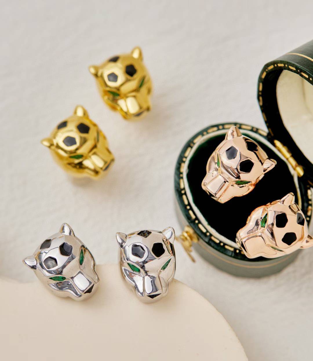 [Lume Jewels] CHRRTAH-PRINT STUD EARRINGS, THREE COLORS