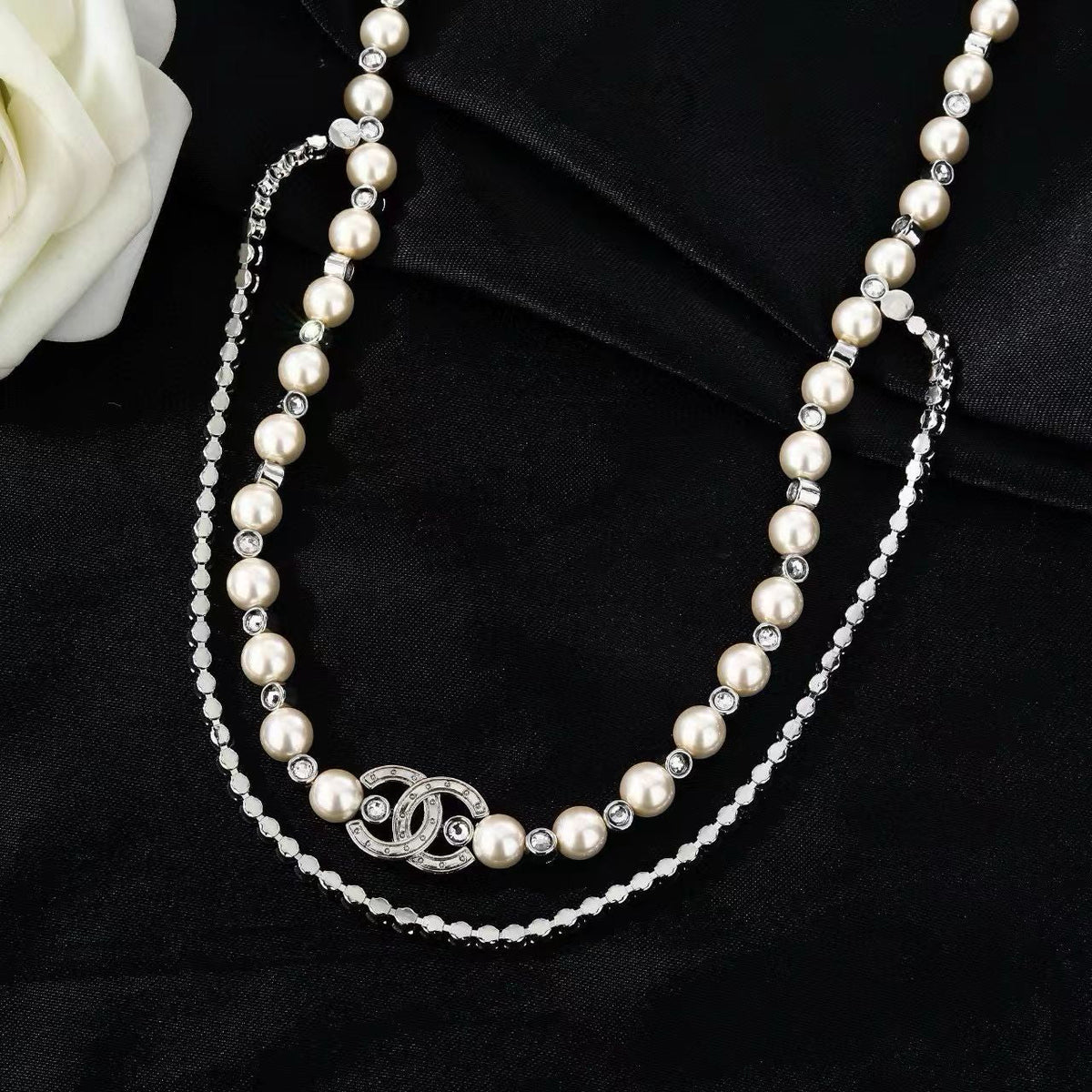 [Lume Jewels]Double C Pearl Waist Chain