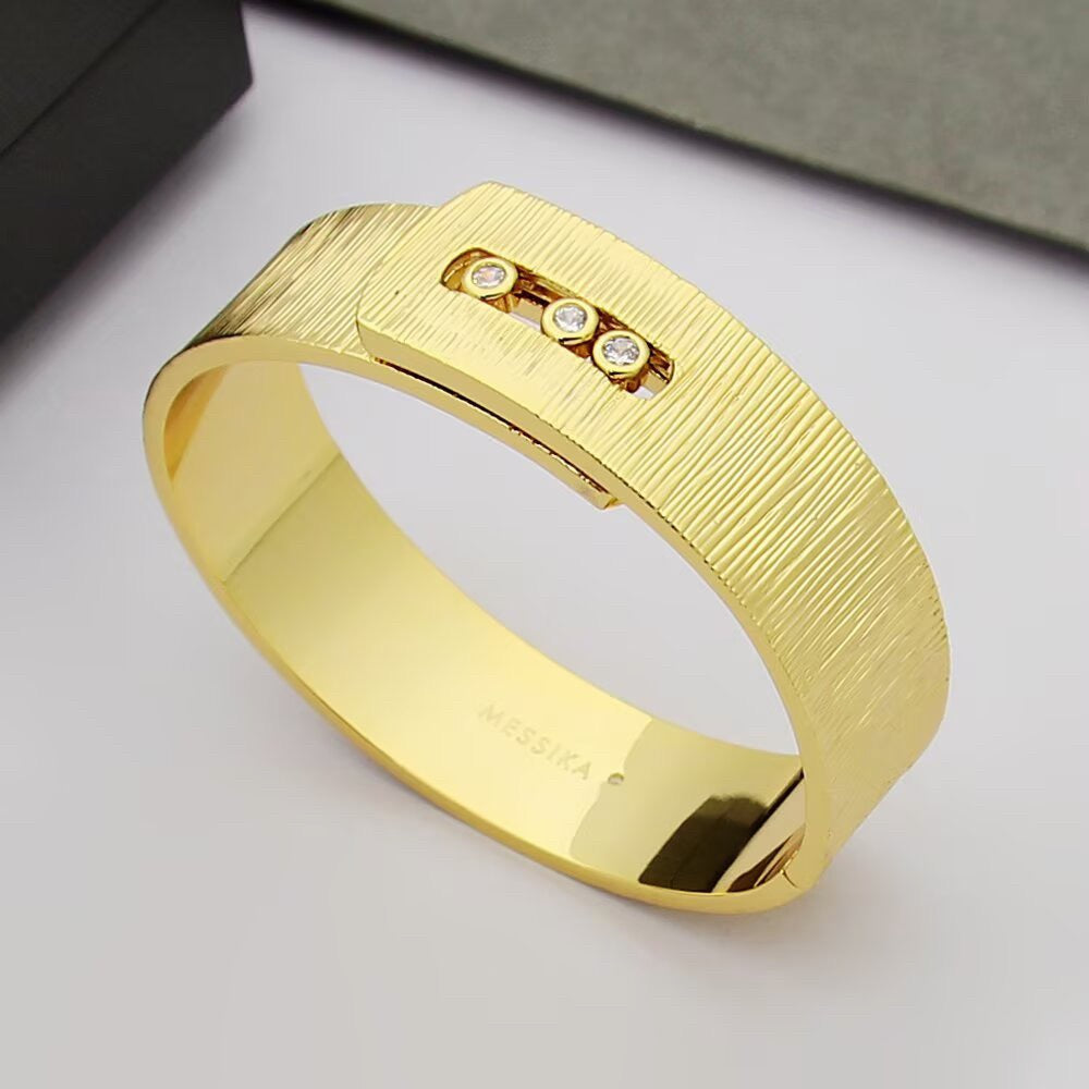 [Lume Jewels]Polished Brushed Bangle, Large Engraved Sliding Bangle