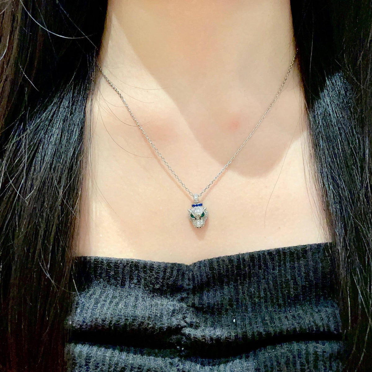 ¡®Lume Jewelry¡¯Panthère de Cartier Pavé‑Diamond Necklace