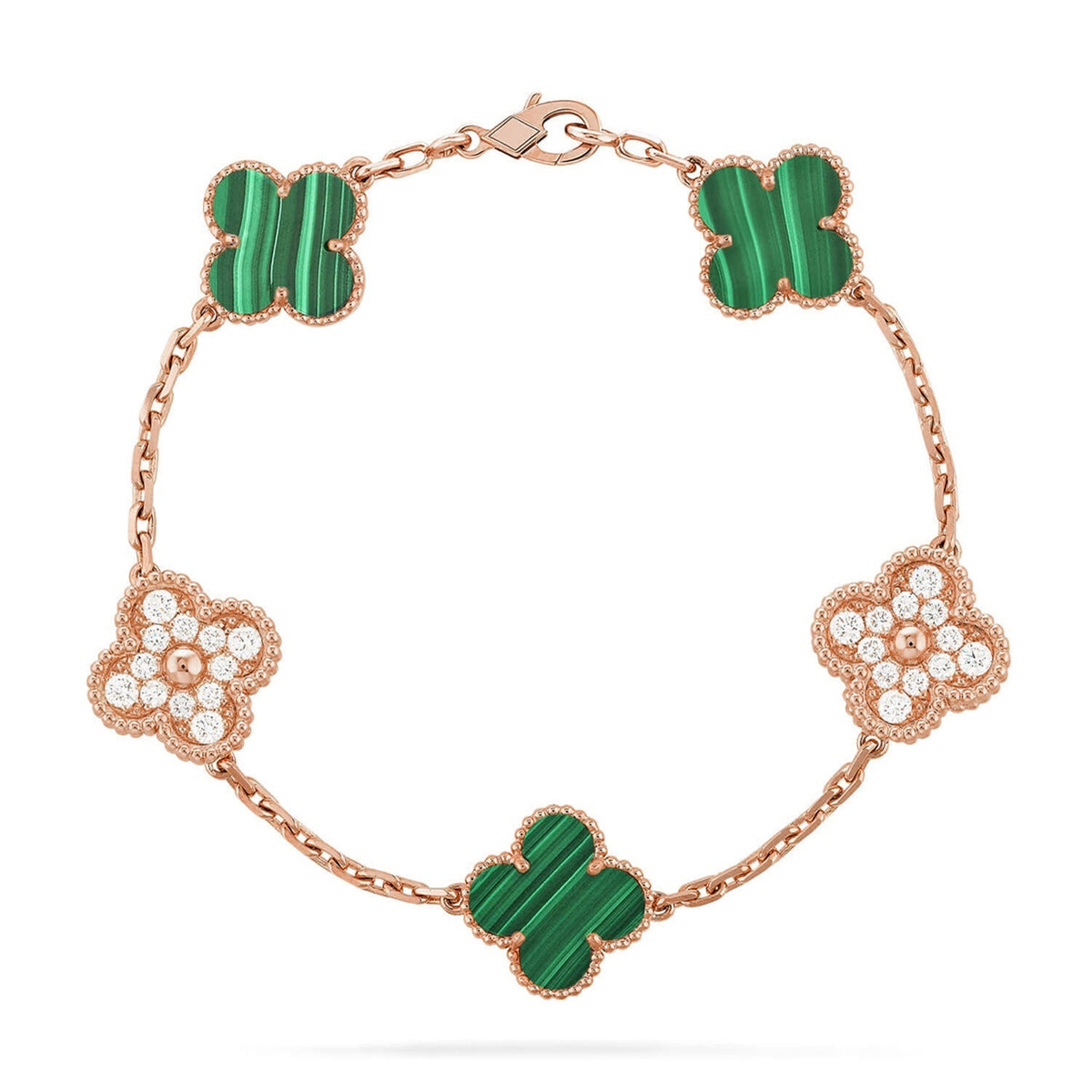 [Lume Jewels]New  CLOVER 5 MOTIF MALACHITE BRACELET COLLECTION