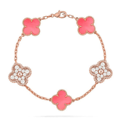 [Lume Jewels]New  CLOVER 5 MOTIFS  PINK MOP BRACELET COLLECTION