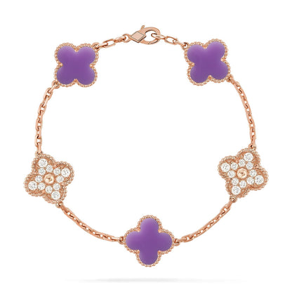 [Lume Jewels]New CLOVER 5 MOTIF LIGHT PURPLE BRACELET COLLECTION