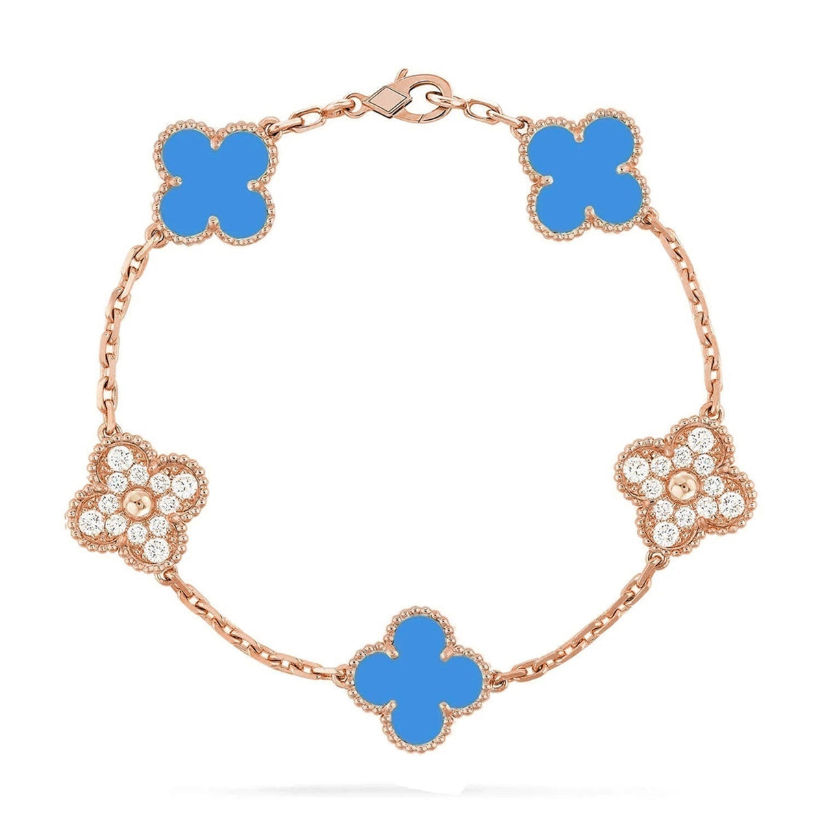[Lume Jewels]New CLOVER 5 MOTIF BLUE AGATE BRACELET COLLECTION
