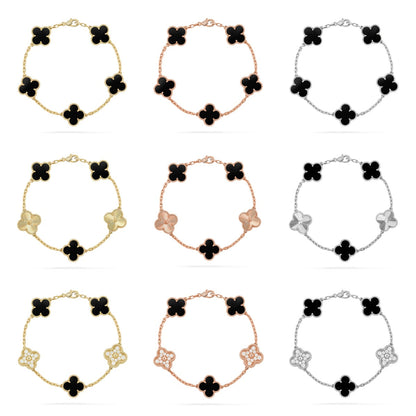 [Lume Jewels]New CLOVER 5 MOTIF ONYXS BRACELET COLLECTION