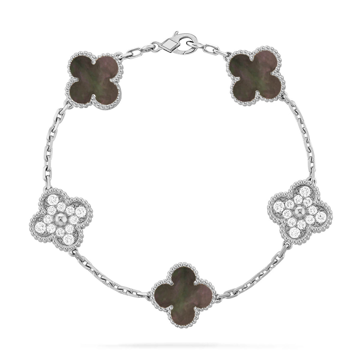 [Lume Jewels]New CLOVER 5 MOTIF GRAY MOP BRACELET COLLECTION