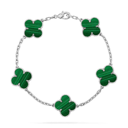 [Lume Jewels]New  CLOVER 5 MOTIF MALACHITE BRACELET COLLECTION