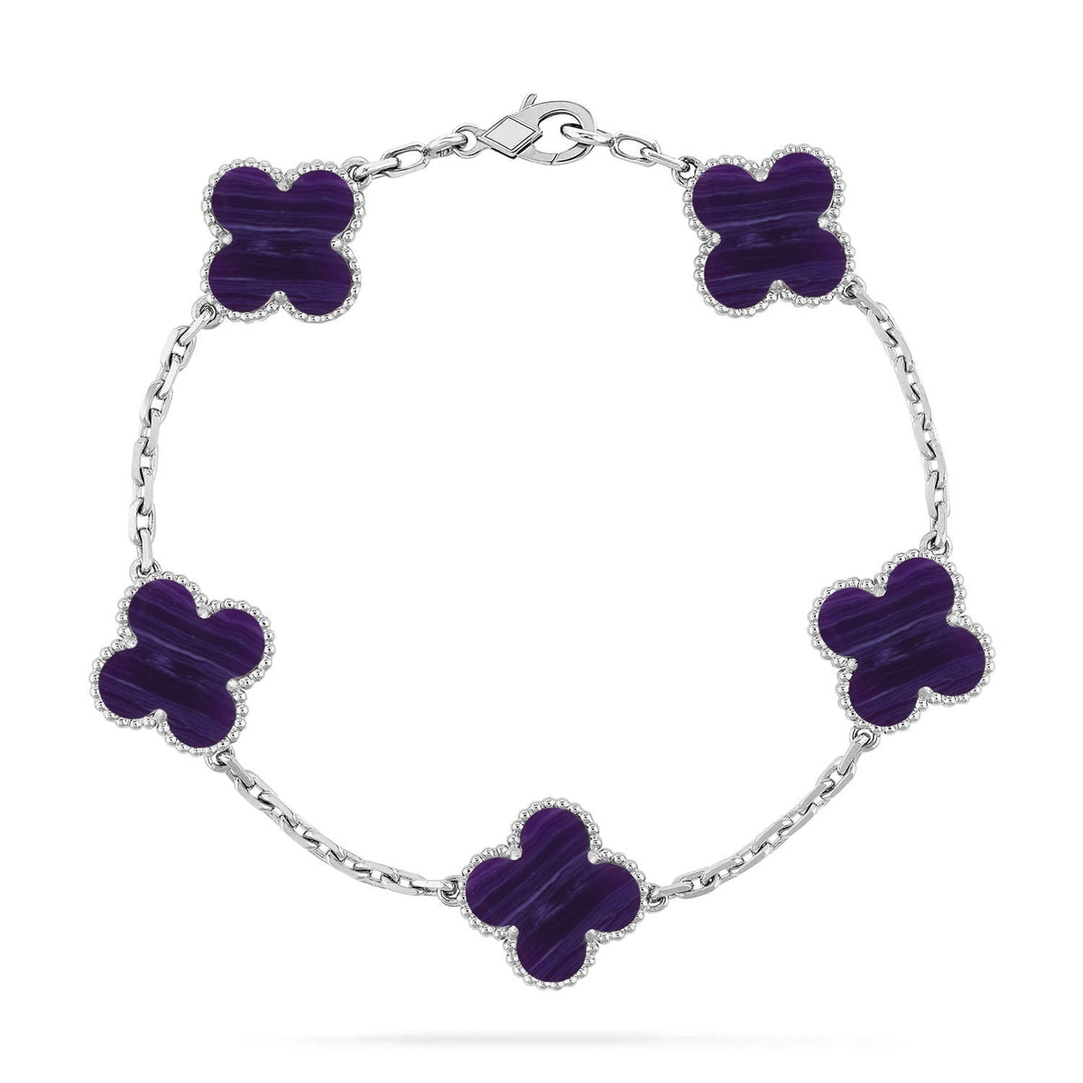[Lume Jewels]New CLOVER 5 MOTIF PURPLE STRIPES BRACELET COLLECTION