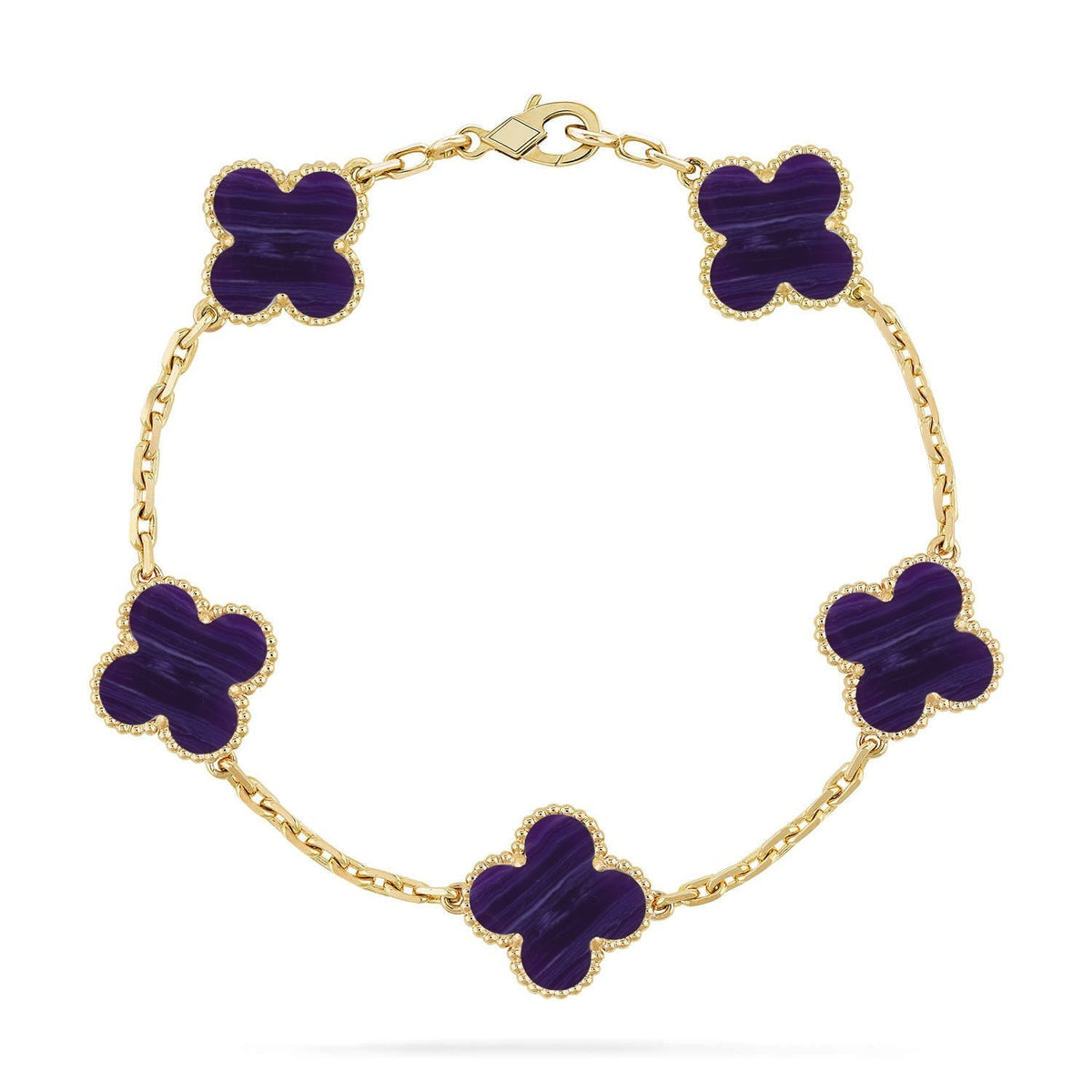 [Lume Jewels]New CLOVER 5 MOTIF PURPLE STRIPES BRACELET COLLECTION