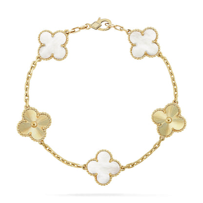 [Lume Jewels]New CLOVER WHITE PEARL MOP 5 MOTIF BRACELET COLLECTION