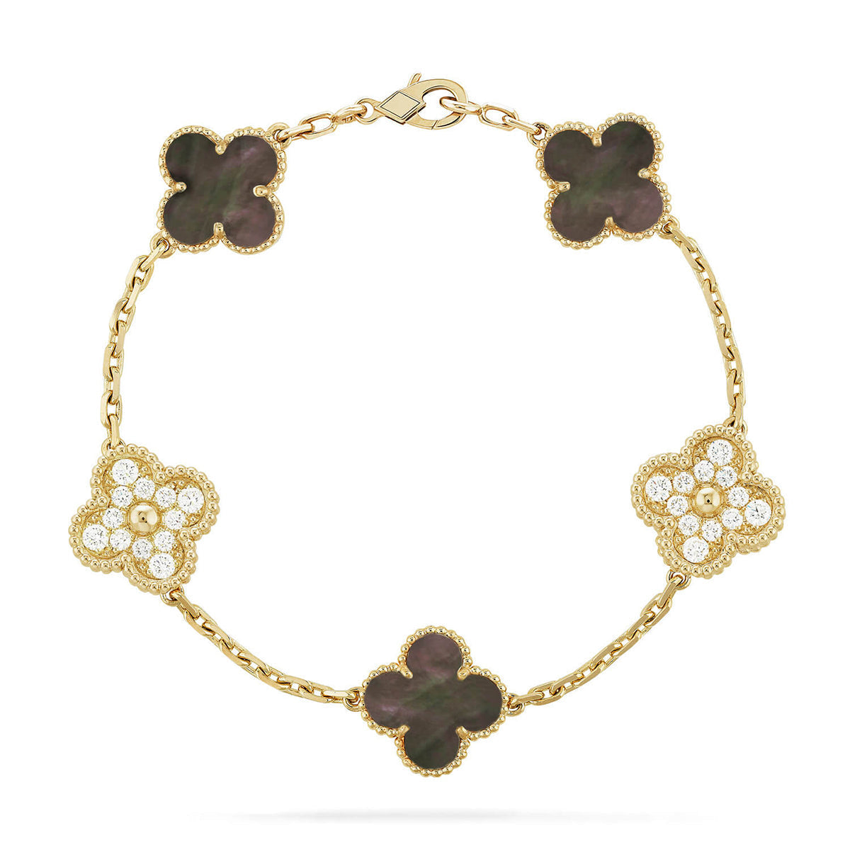 [Lume Jewels]New CLOVER 5 MOTIF GRAY MOP BRACELET COLLECTION
