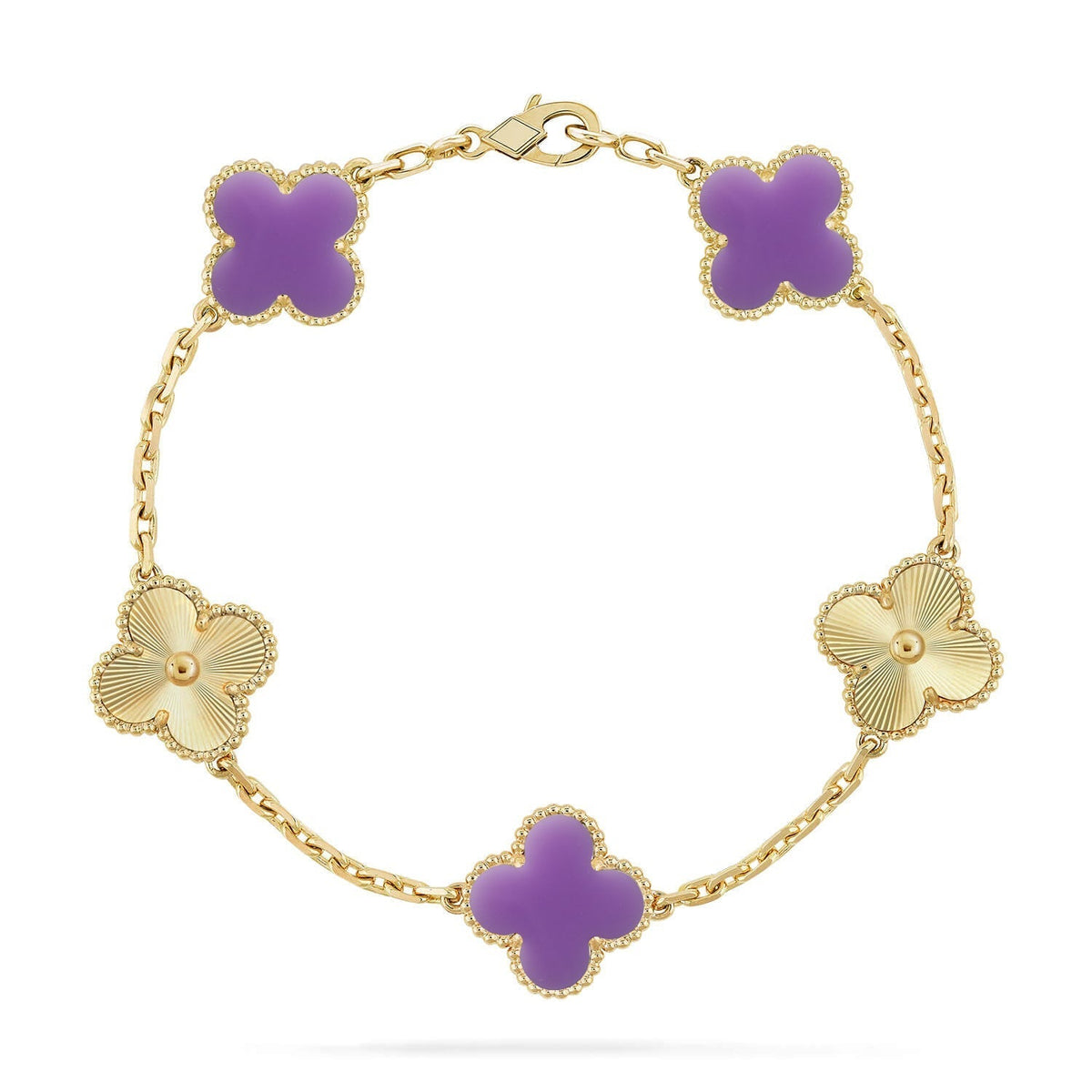 [Lume Jewels]New CLOVER 5 MOTIF LIGHT PURPLE BRACELET COLLECTION