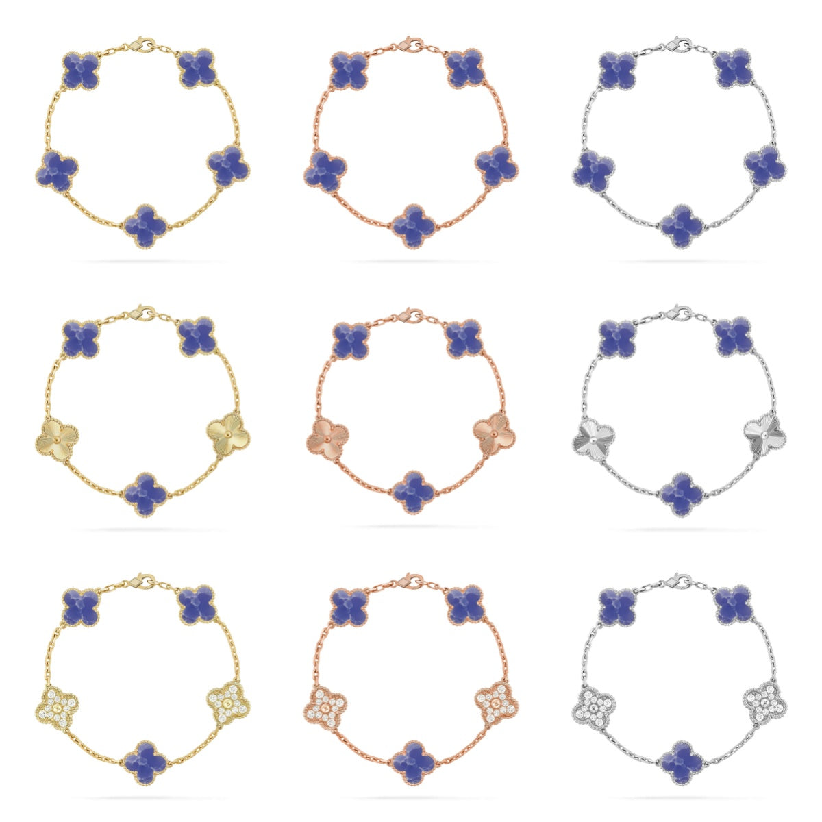 [Lume Jewels]New CLOVER 5 MOTIF BLUE VEINS BRACELET COLLECTION