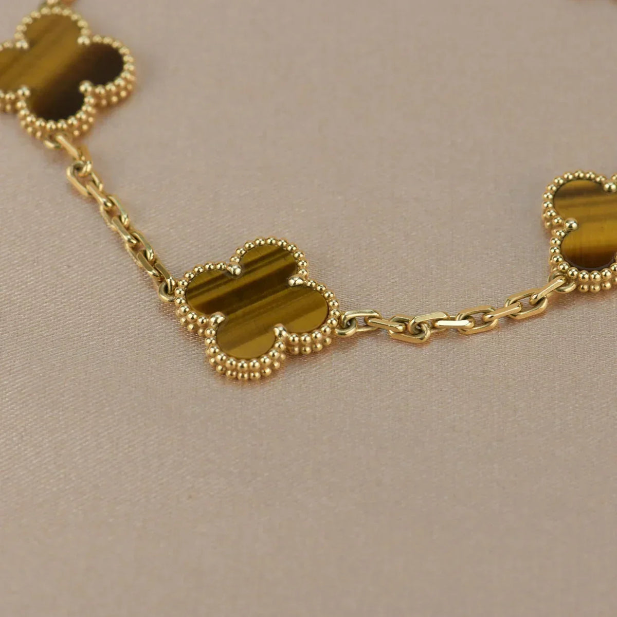[Lume Jewels]New  CLOVER 5 MOTIFS TIGER EYE BRACELET COLLECTION
