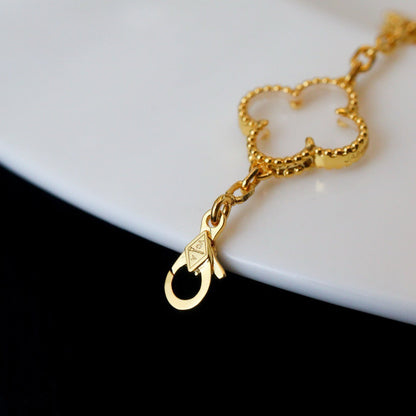 [Lume Jewels]New CLOVER 5 MOTIF ROCK CRYSTAL BRACELET