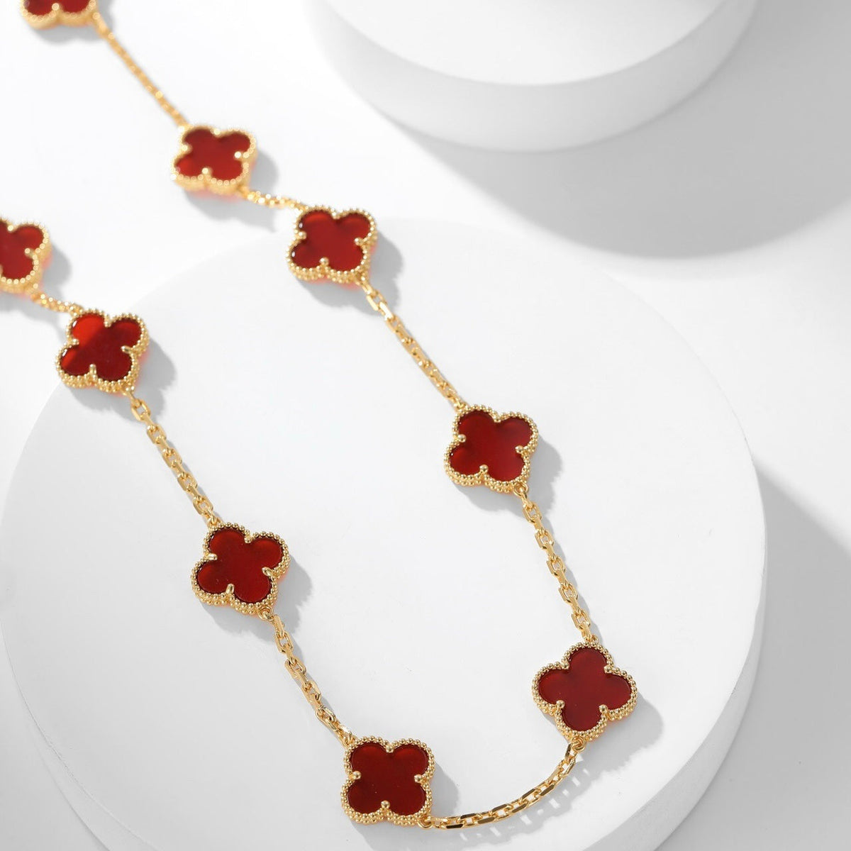 ¡®Lume Jewels¡¯CLOVER 10 MOTIFS CARNELIAN NECKLACE