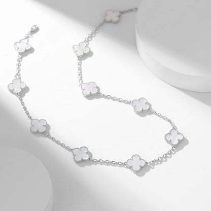 ¡®Lume Jewels¡¯CLOVER 10 MOTIFS WHITE MOTHER OF PEARL NECKLACE