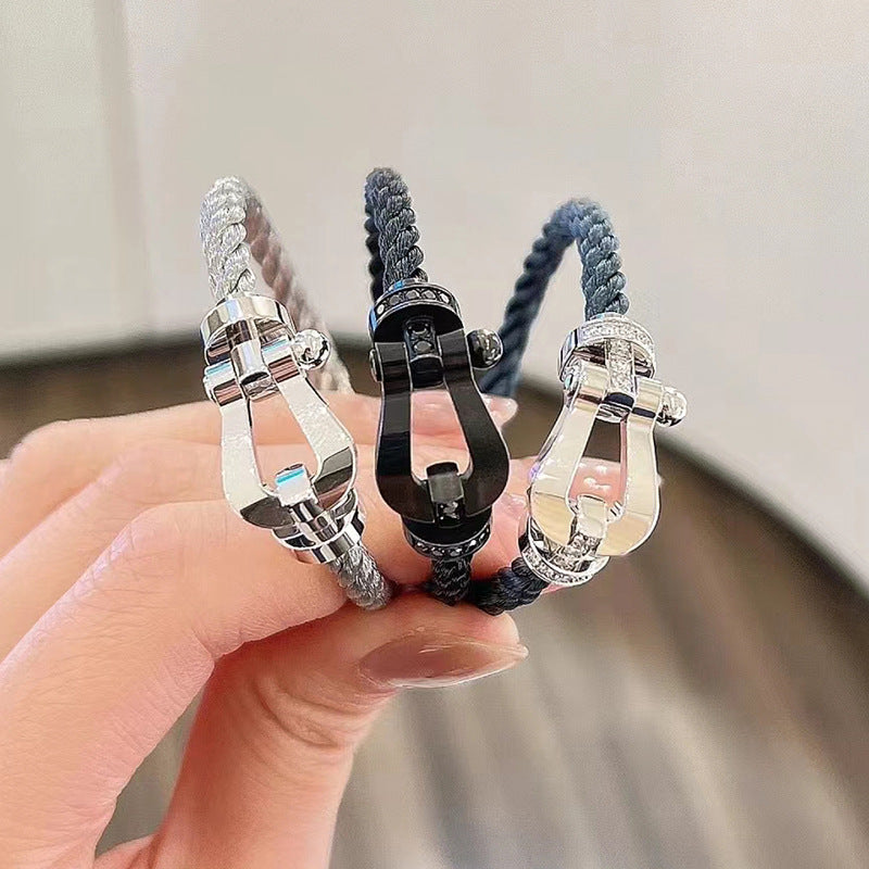 ¡®Lume Jewels¡¯FORCE LARGE HORSESHOE FULL DIAMOND BRACELET SILVER