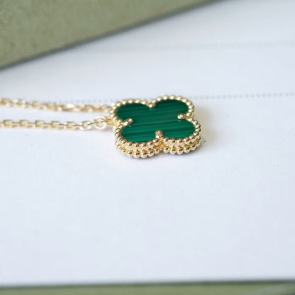 ¡®Lume Jewels¡¯CLOVER 15MM MALACHITE SINGLE FLOWER  NECKLACE