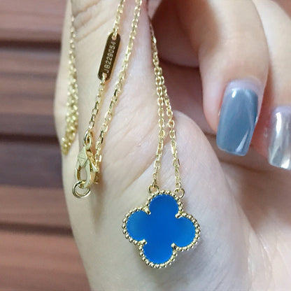 ¡®Lume Jewels¡¯CLOVER 15MM BLUE AGATE NECKLACE