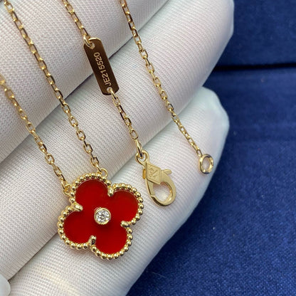 ¡®Lume Jewels¡¯CLOVER 15MM DIAMOND CARNELIAN NECKLACE